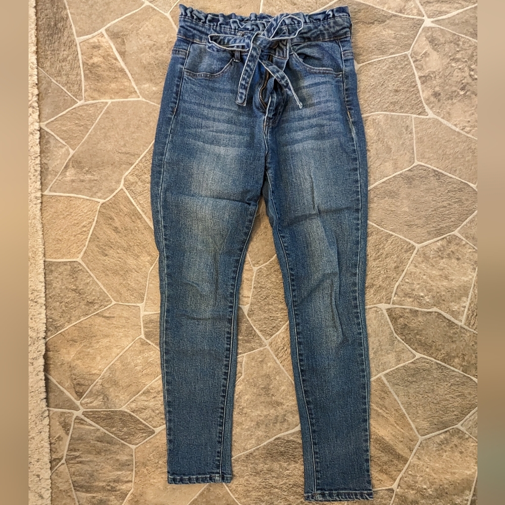 Paper Bag Waist Skinny Jeans